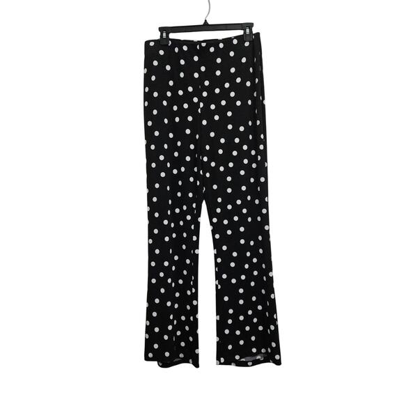 Frank Lyman Design Pants - Frank Lyman Black White Polka Dot Wide Leg Slinky Stretchy Pants Size 10/Medium